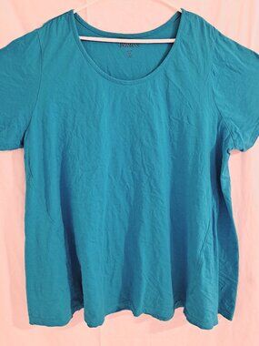 Women's Roaman's SCOOPNECK SWING ULTIMATE TUNIC Tank Top 2X 26/28 DEEP TURQUOISE
